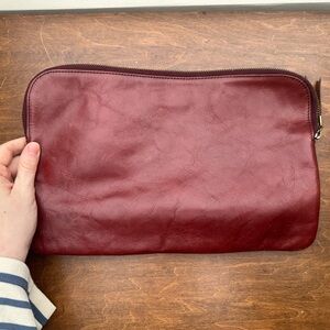 Madewell Burgundy Leather Clutch